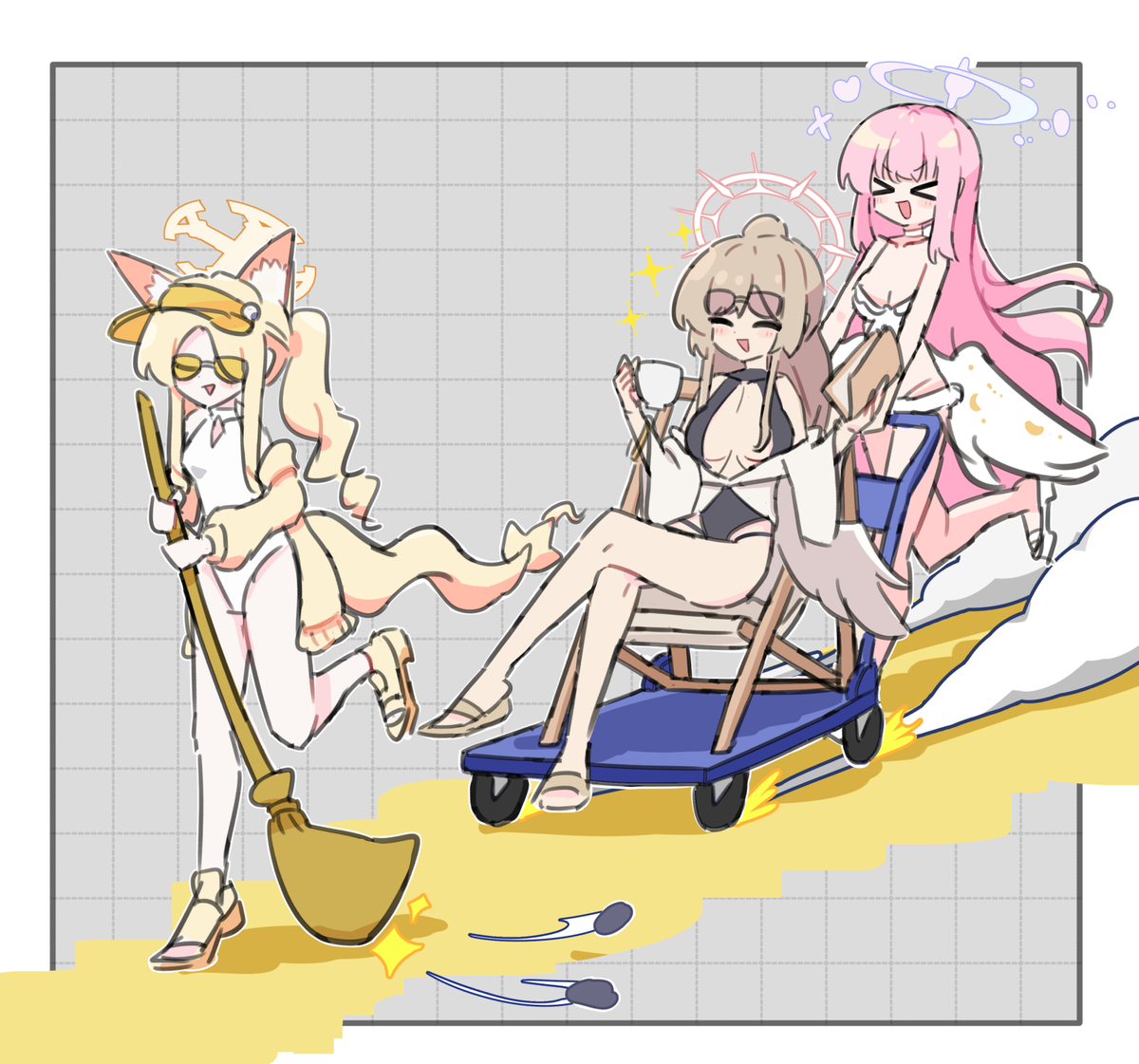 This is a pixiv picture whose title is ナギちゃんを全力で休ませにいくティーパーティー.