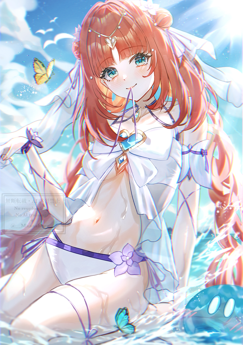 This is a pixiv picture whose title is 水着ニィロウちゃん.