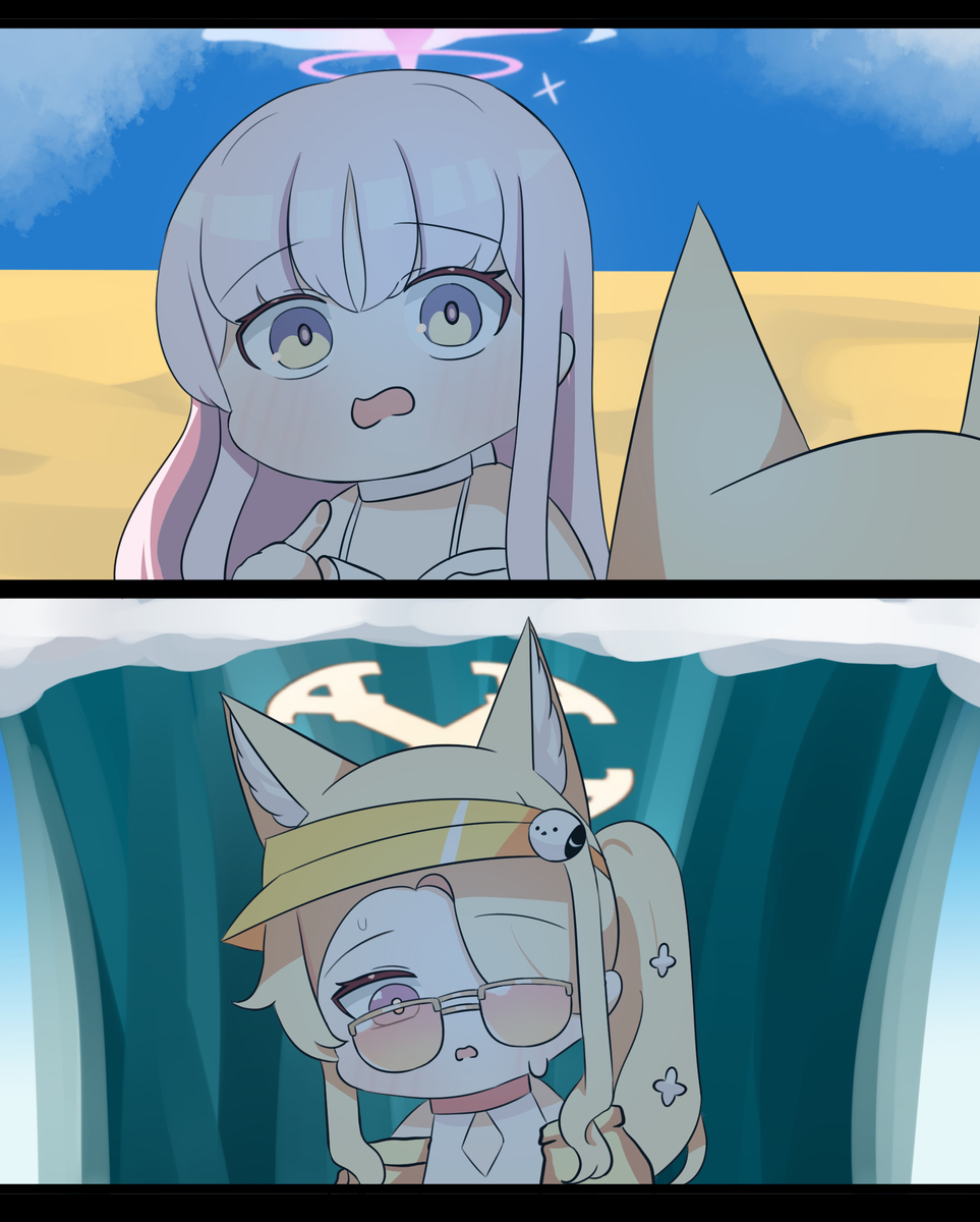 This is a pixiv picture whose title is 파도가 몰려와.