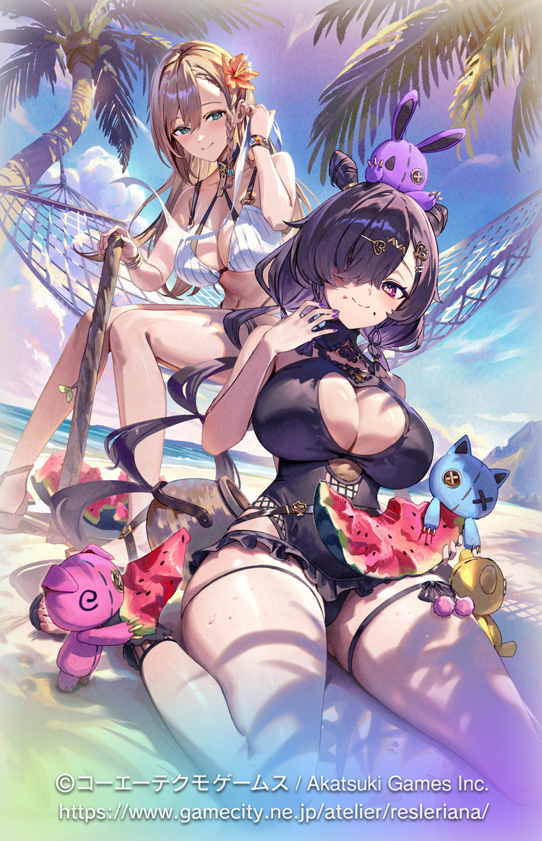 This is a pixiv picture whose title is レスレリアーナのアトリエ/メモリア「スイカ割りの極意」.