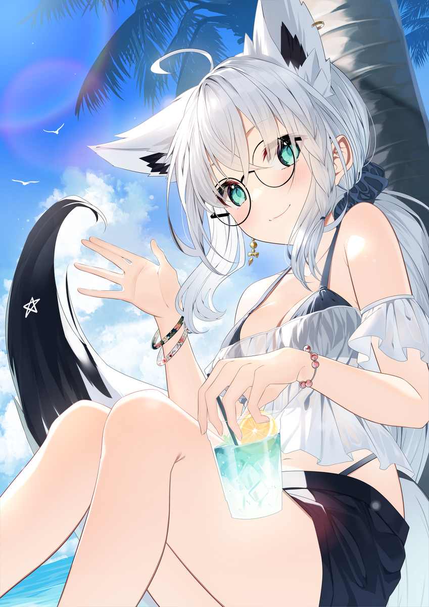 This is a pixiv picture whose title is フブキさんとの夏休み🌽.