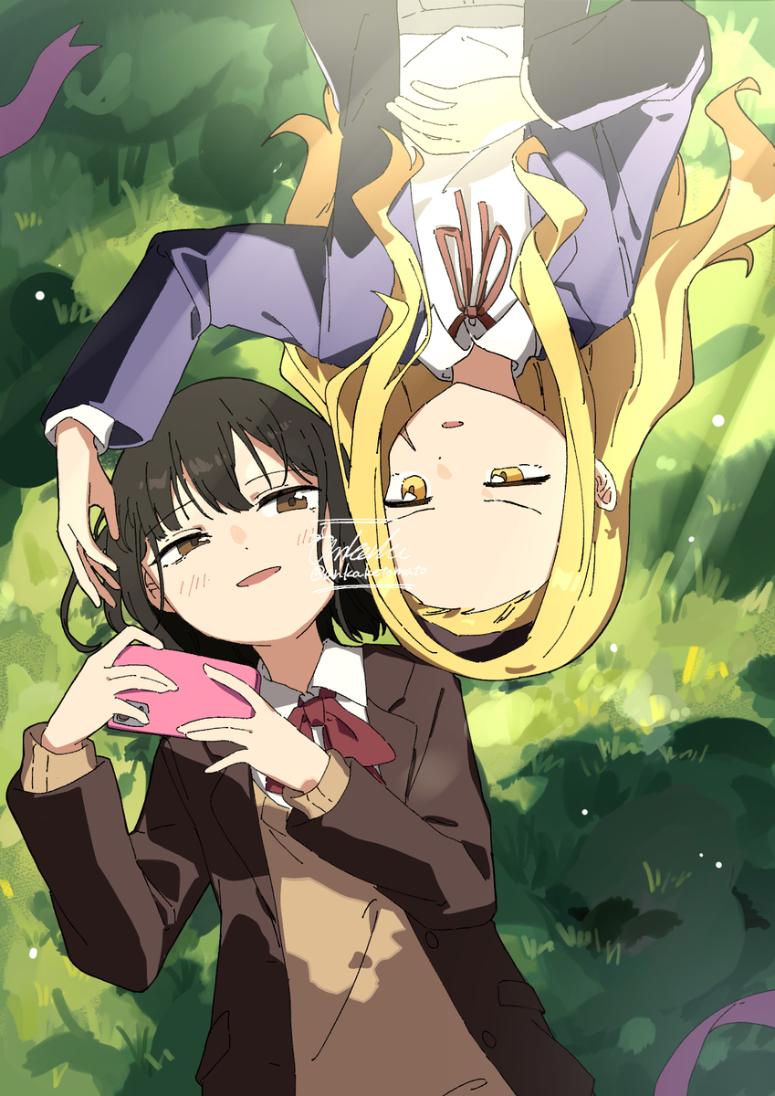 This is a pixiv picture whose title is 「ふざけんな。スマホ返せ。」.