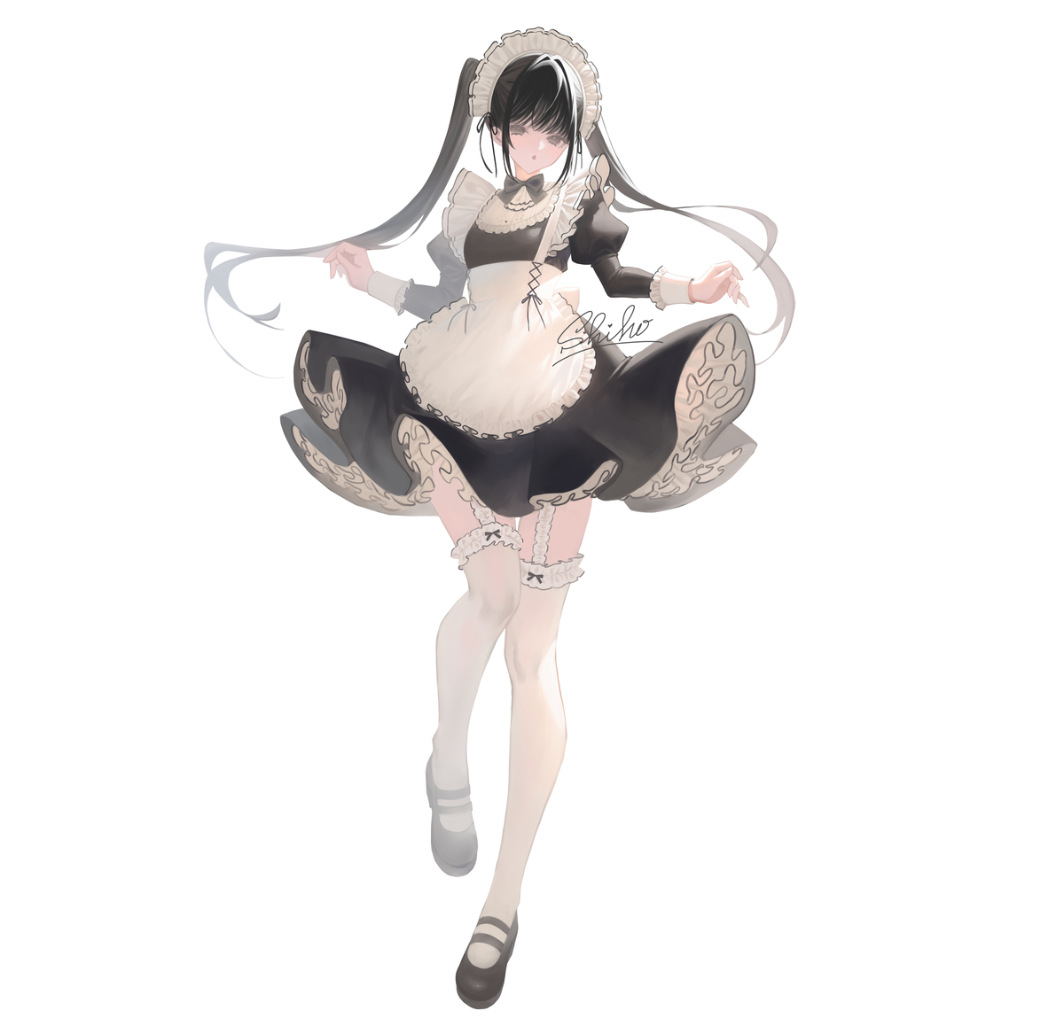 This is a pixiv picture whose title is 牡蠣×メイド(ミニ丈ver.).