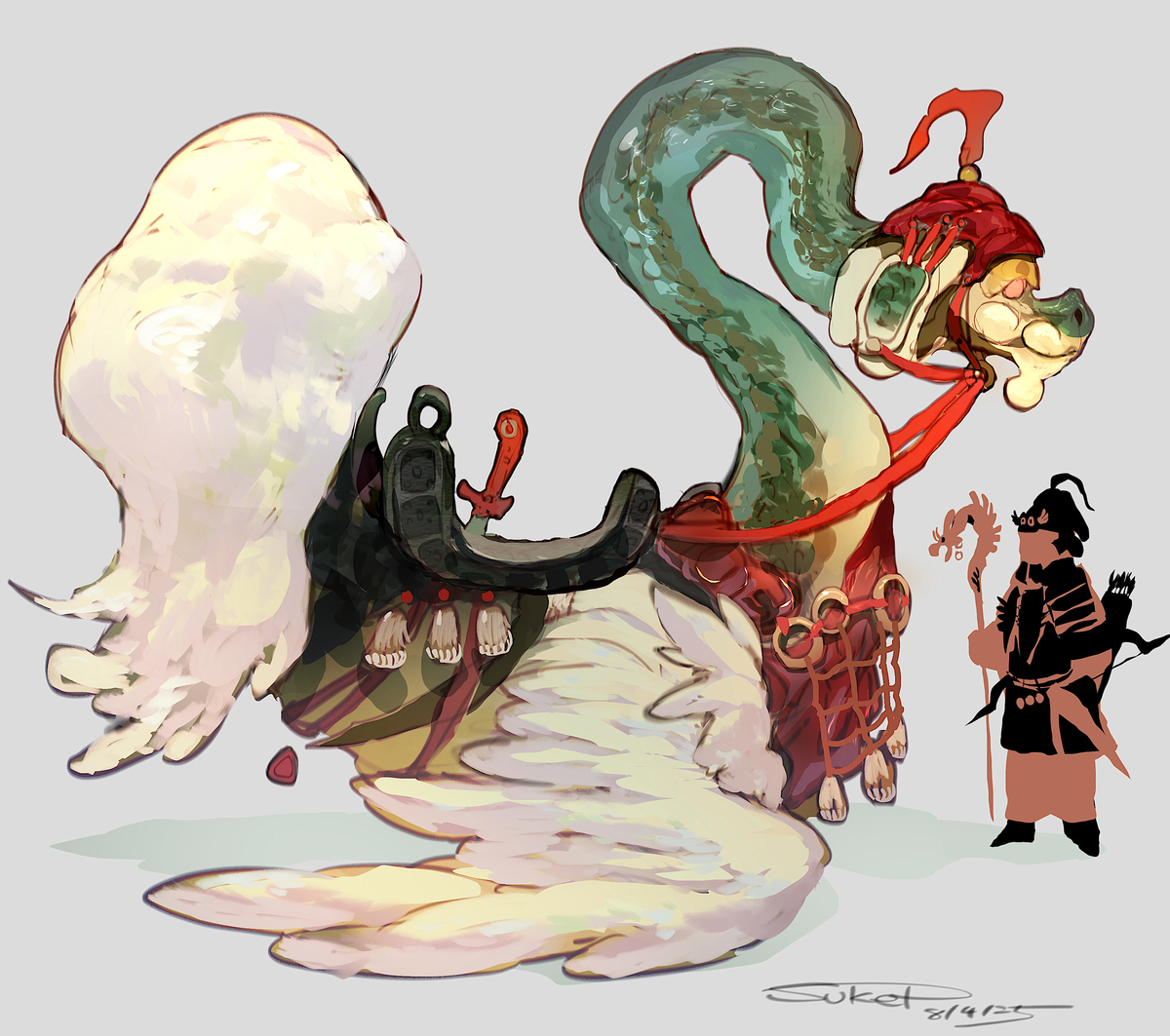 This is a pixiv picture whose title is ジジーロン　騎乗装備.