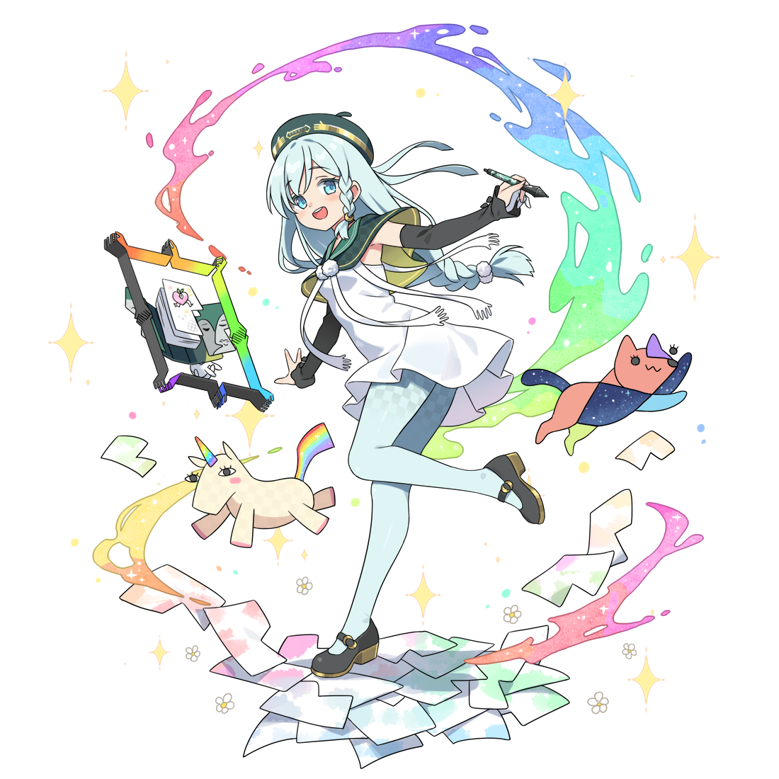 This is a pixiv picture whose title is 新月同行 - 月白.