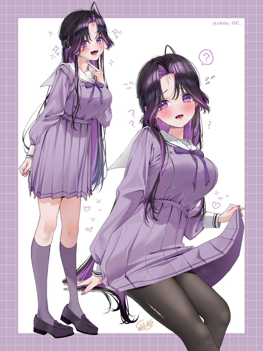 This is a pixiv picture whose title is 学生服oc②.