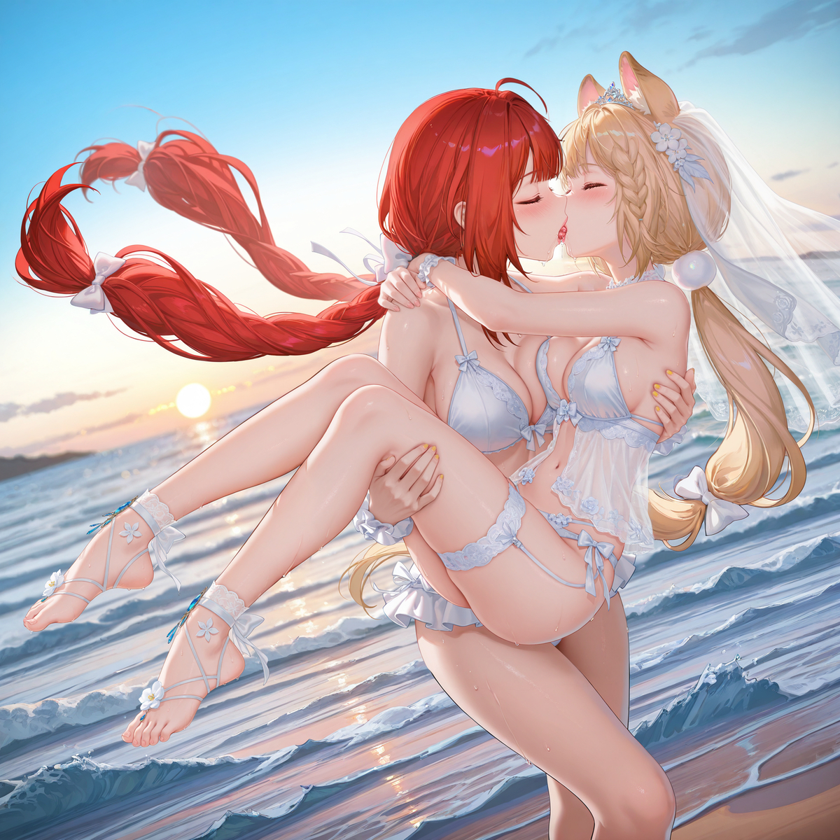 This is a pixiv picture whose title is 龙宫公主与她的专属骑士❤.