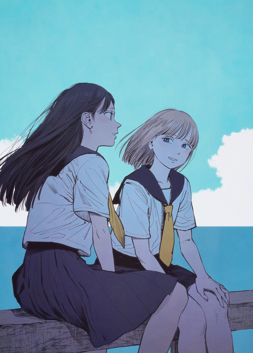 This is a pixiv picture whose title is 中3　夏.