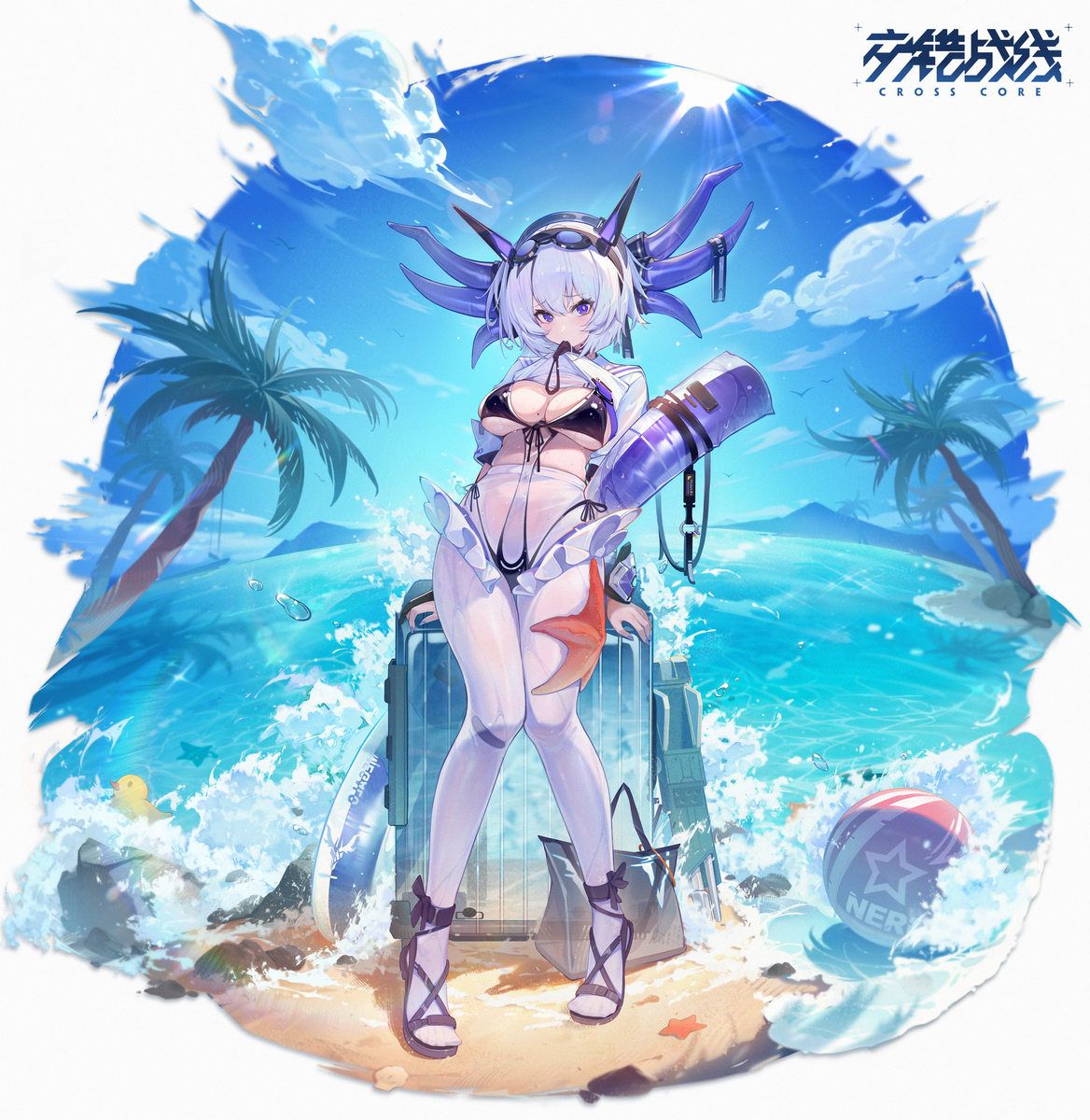 This is a pixiv picture whose title is 米伽洛-泳装.