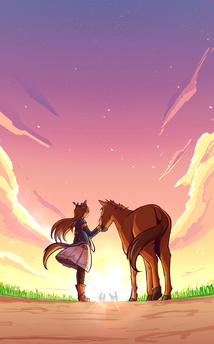 This is a pixiv picture whose title is run to the meadows.