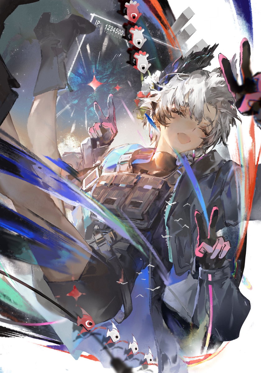 This is a pixiv picture whose title is ✌🏽.
