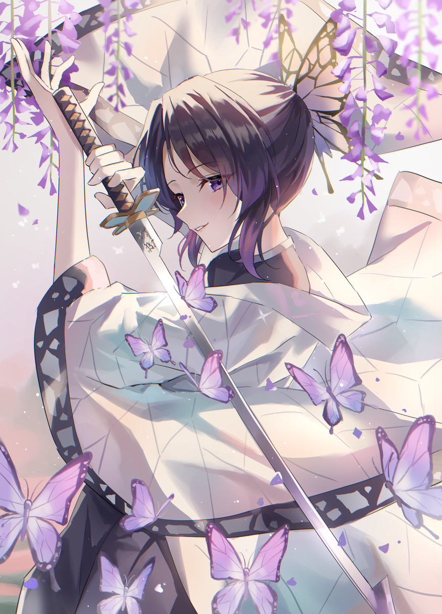 This is a pixiv picture whose title is 胡蝶しのぶ.