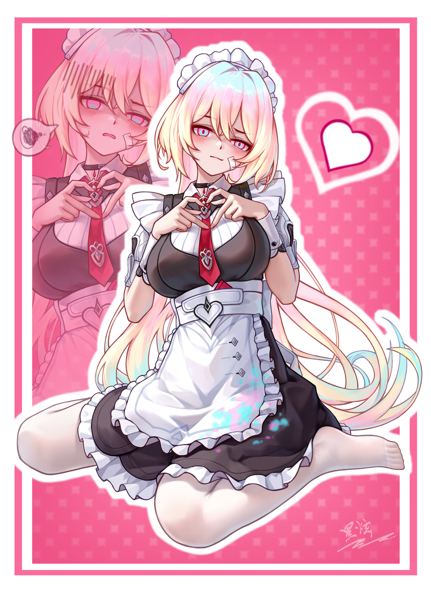 This is a pixiv picture whose title is 比...比心.