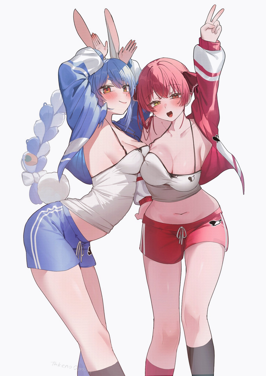 This is a pixiv picture whose title is ド健全ぺこマリ体操.