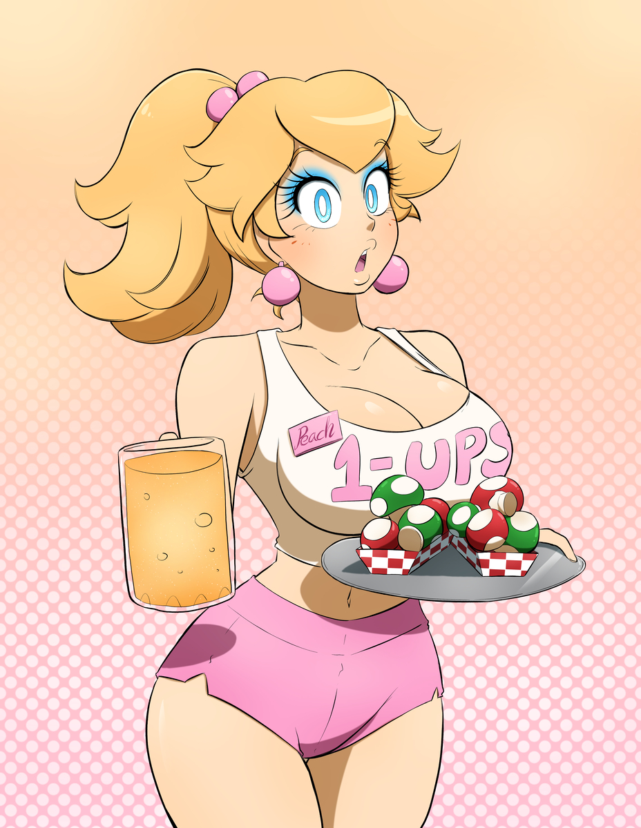 This is a pixiv picture whose title is Peach Waitress Princess.