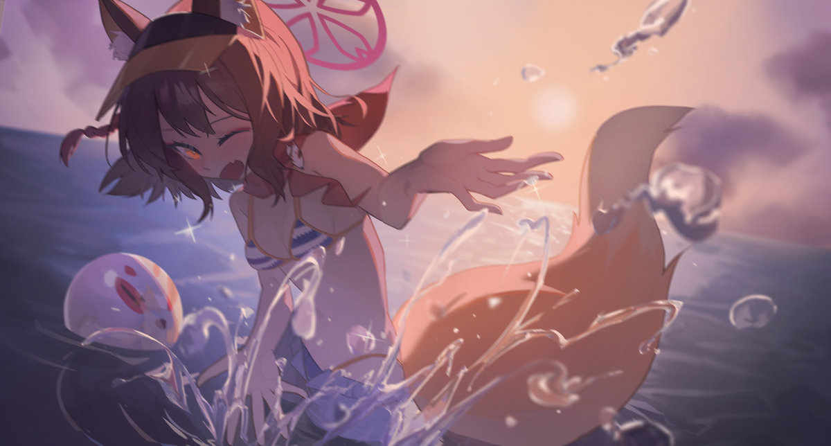 This is a pixiv picture whose title is 🥷🦊.