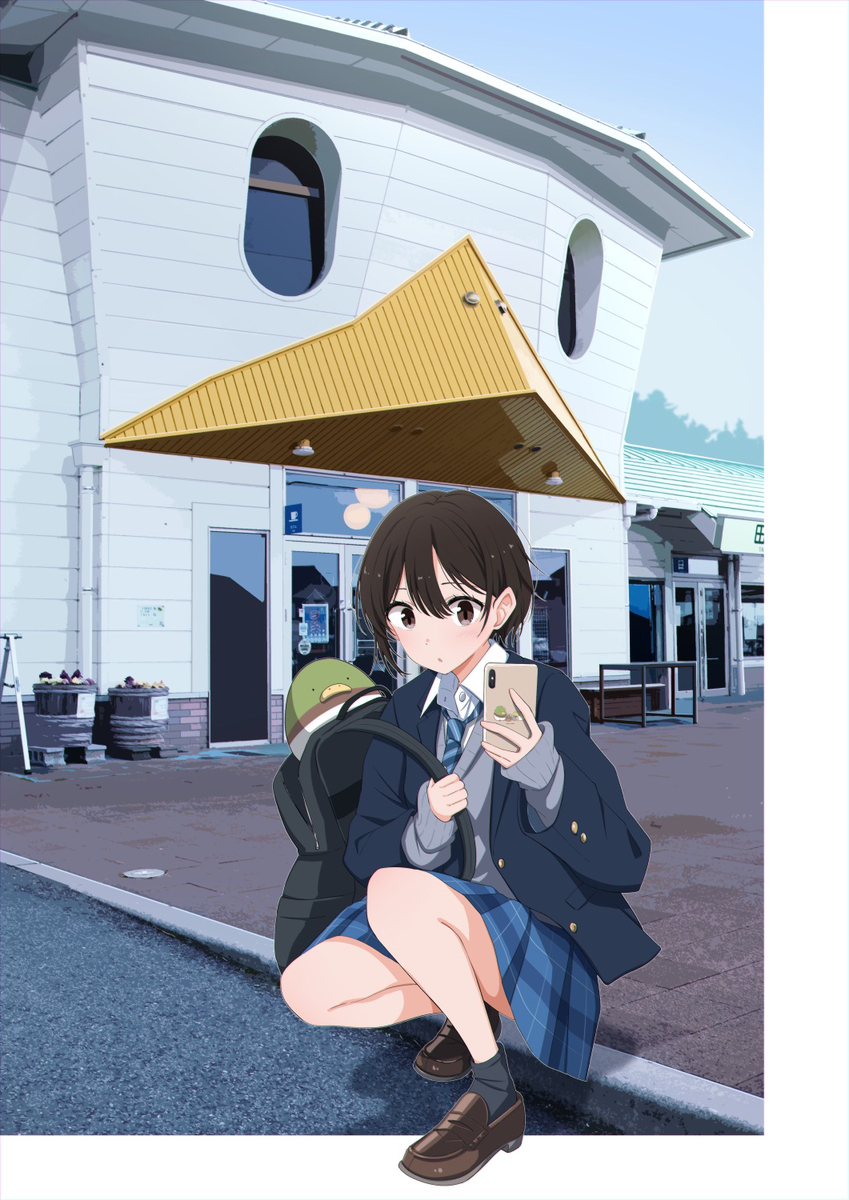 This is a pixiv picture whose title is 田主丸駅.