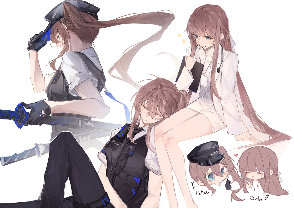 This is a pixiv picture whose title is ㄌㄎㄍㄎ 醫x警.