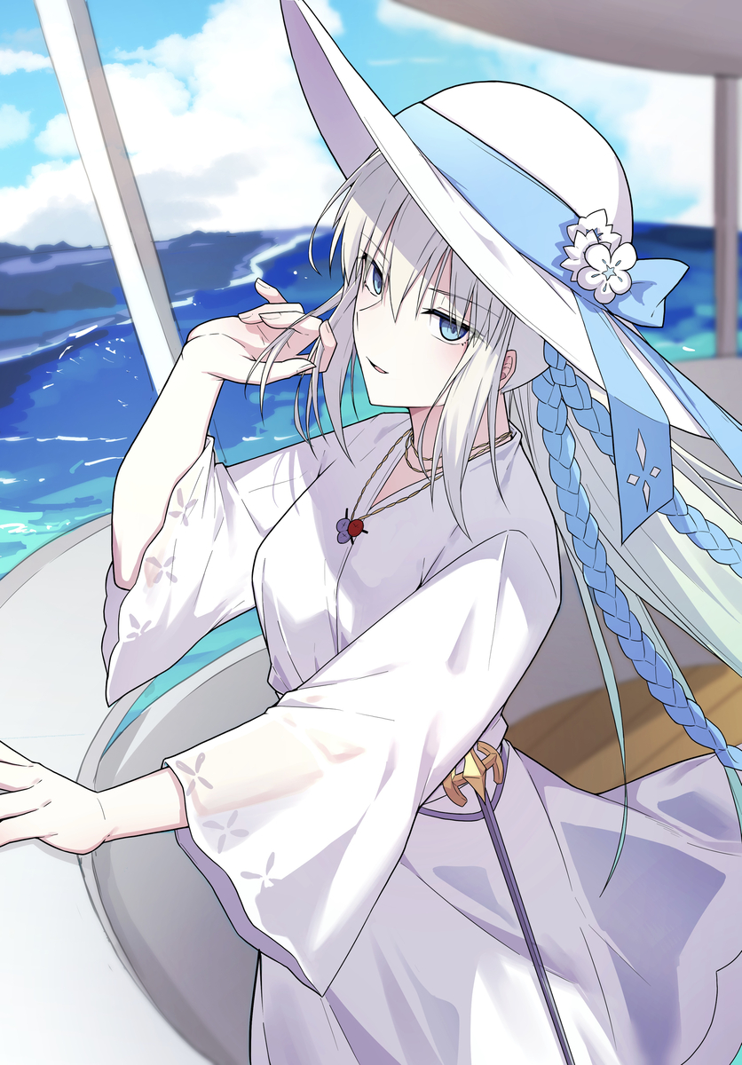 This is a pixiv picture whose title is 白ワンピースモルガン.