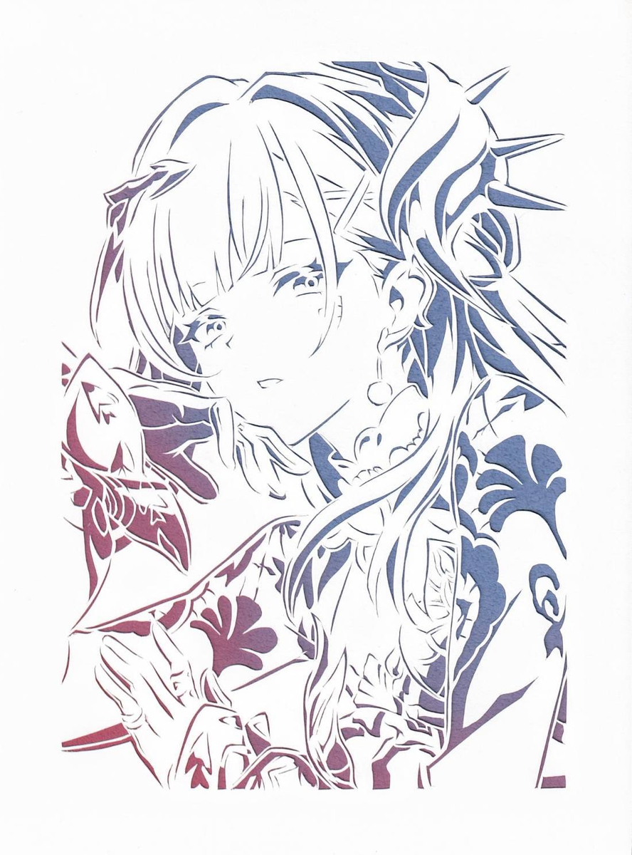 This is a pixiv picture whose title is 【切り絵】セイレンス.