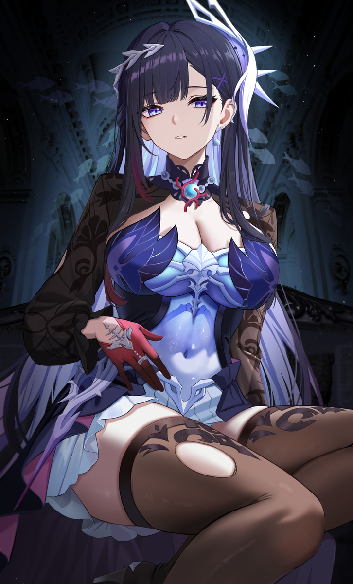 This is a pixiv picture whose title is 「小魚はここが気になるのか？」.