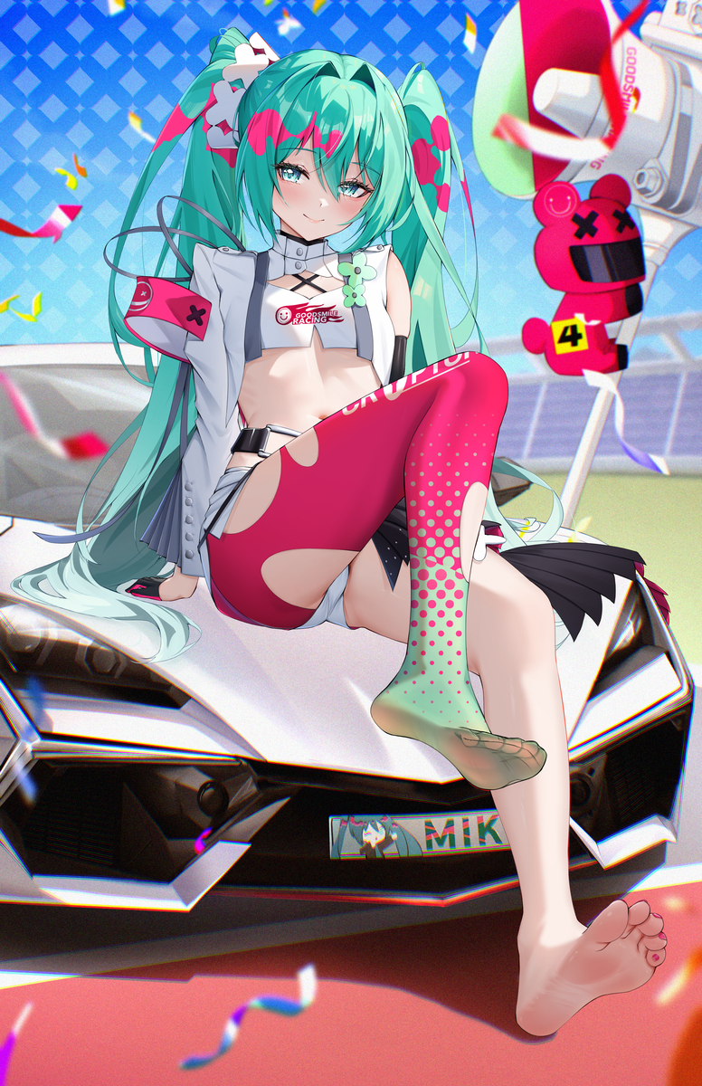 This is a pixiv picture whose title is レーシングミク2025.