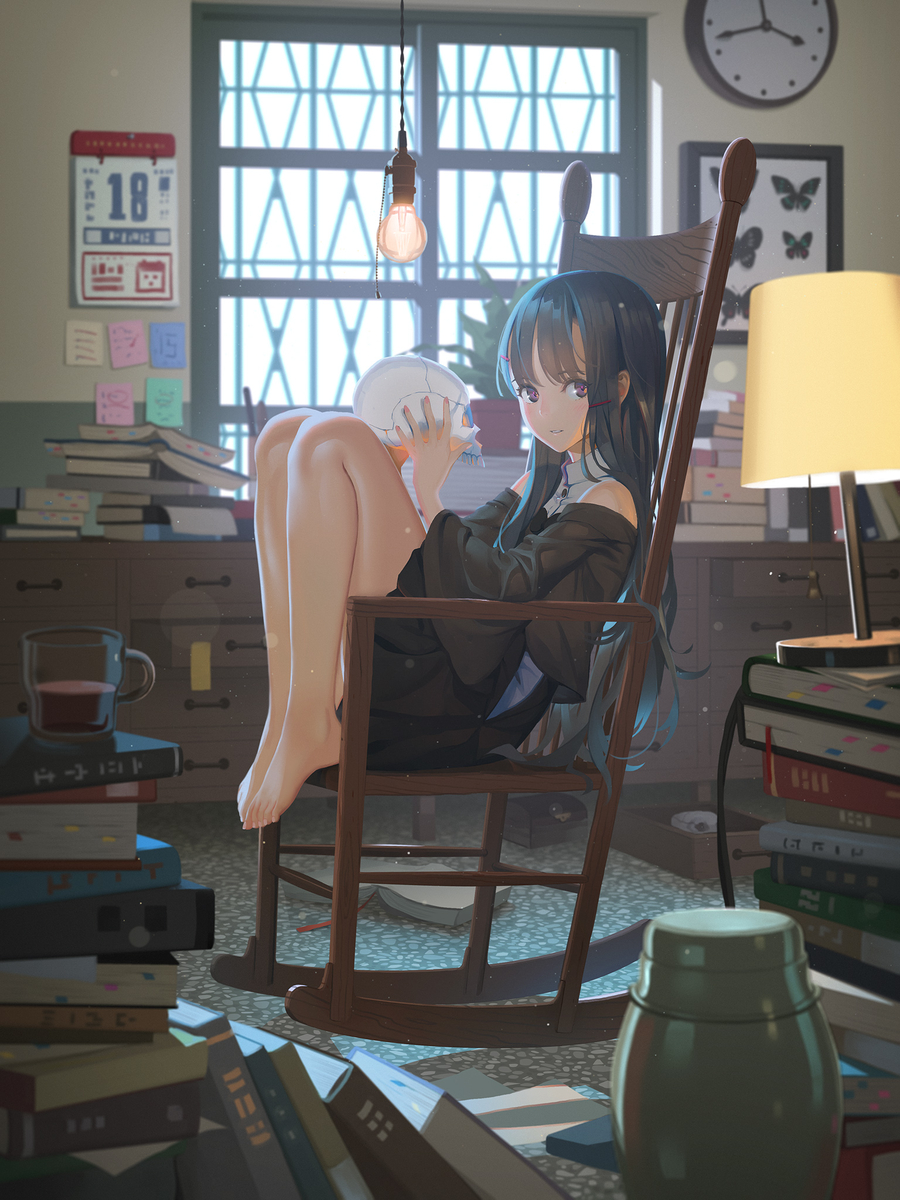 This is a pixiv picture whose title is 少女撿骨師系列小說封面.