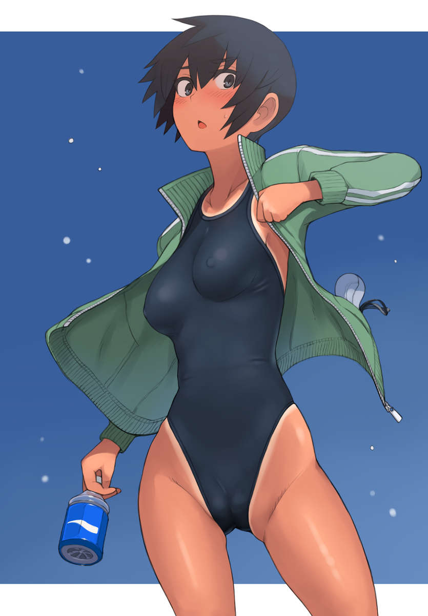 This is a pixiv picture whose title is 青春は青色.