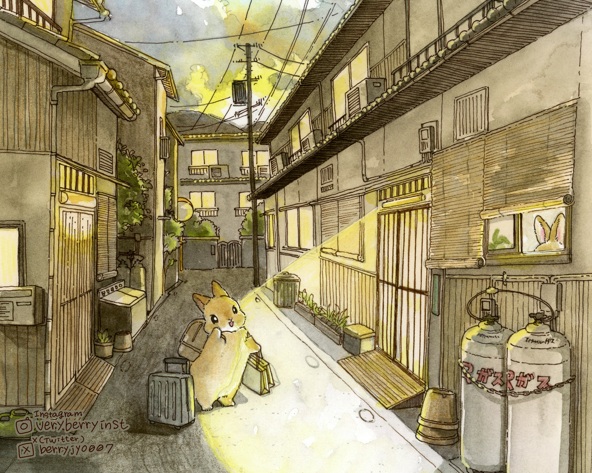 This is a pixiv picture whose title is 〇 うさぎさんのお盆 〇.