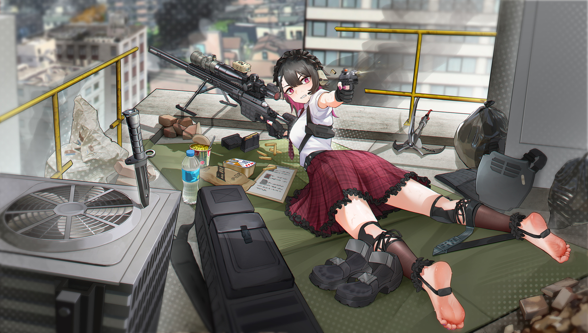 This is a pixiv picture whose title is 【OC】被发现的狙击手.