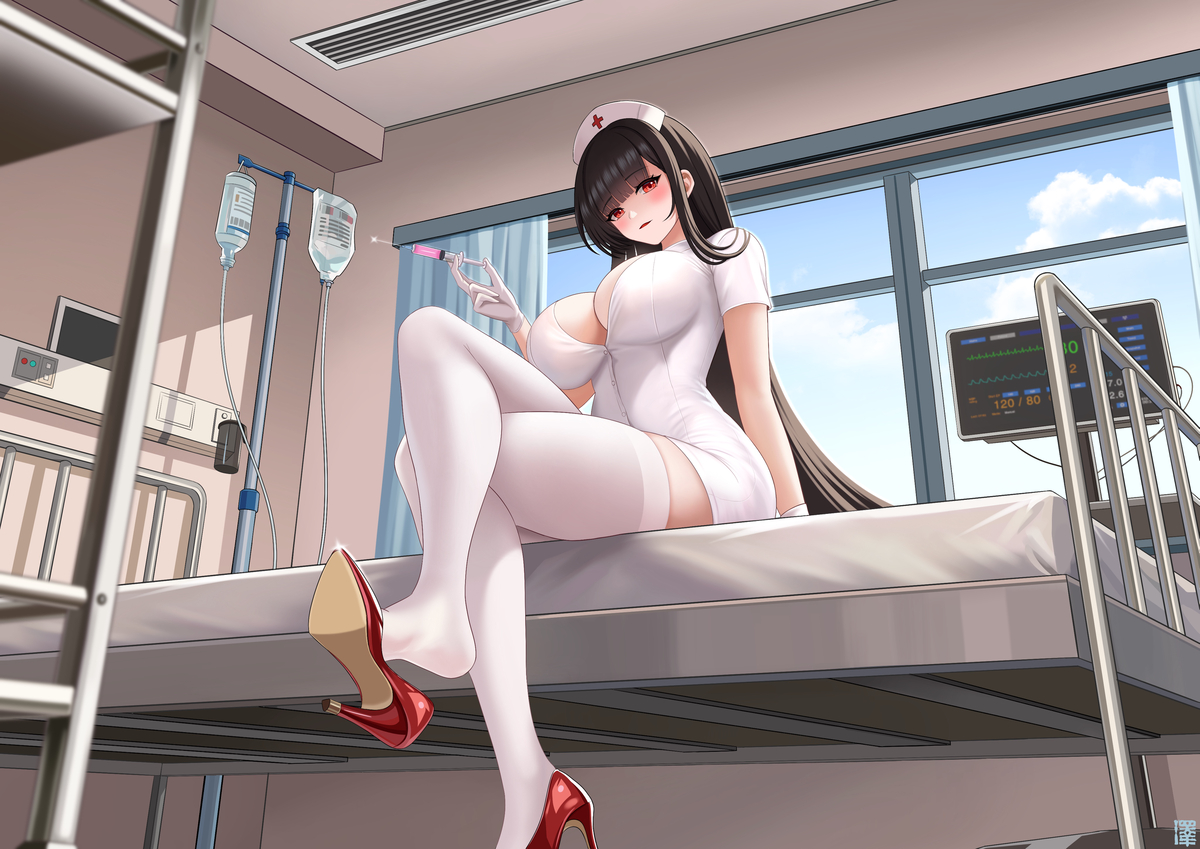 This is a pixiv picture whose title is 看護時間.
