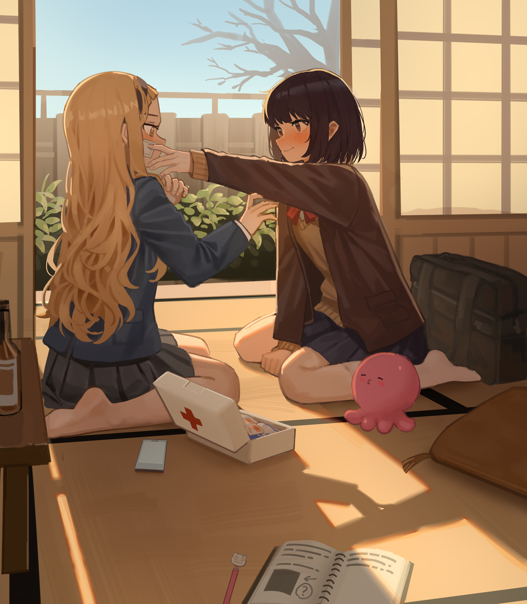 This is a pixiv picture whose title is 手当.