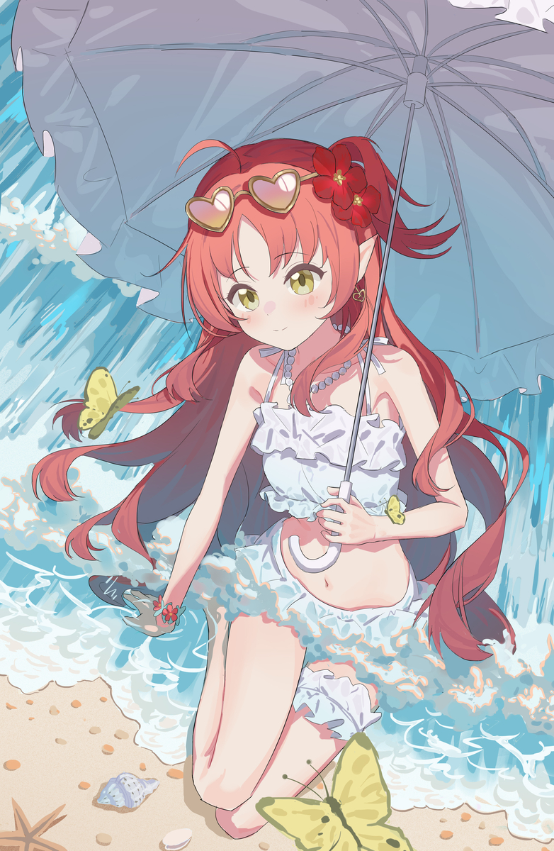 This is a pixiv picture whose title is 桃金娘泳装~.
