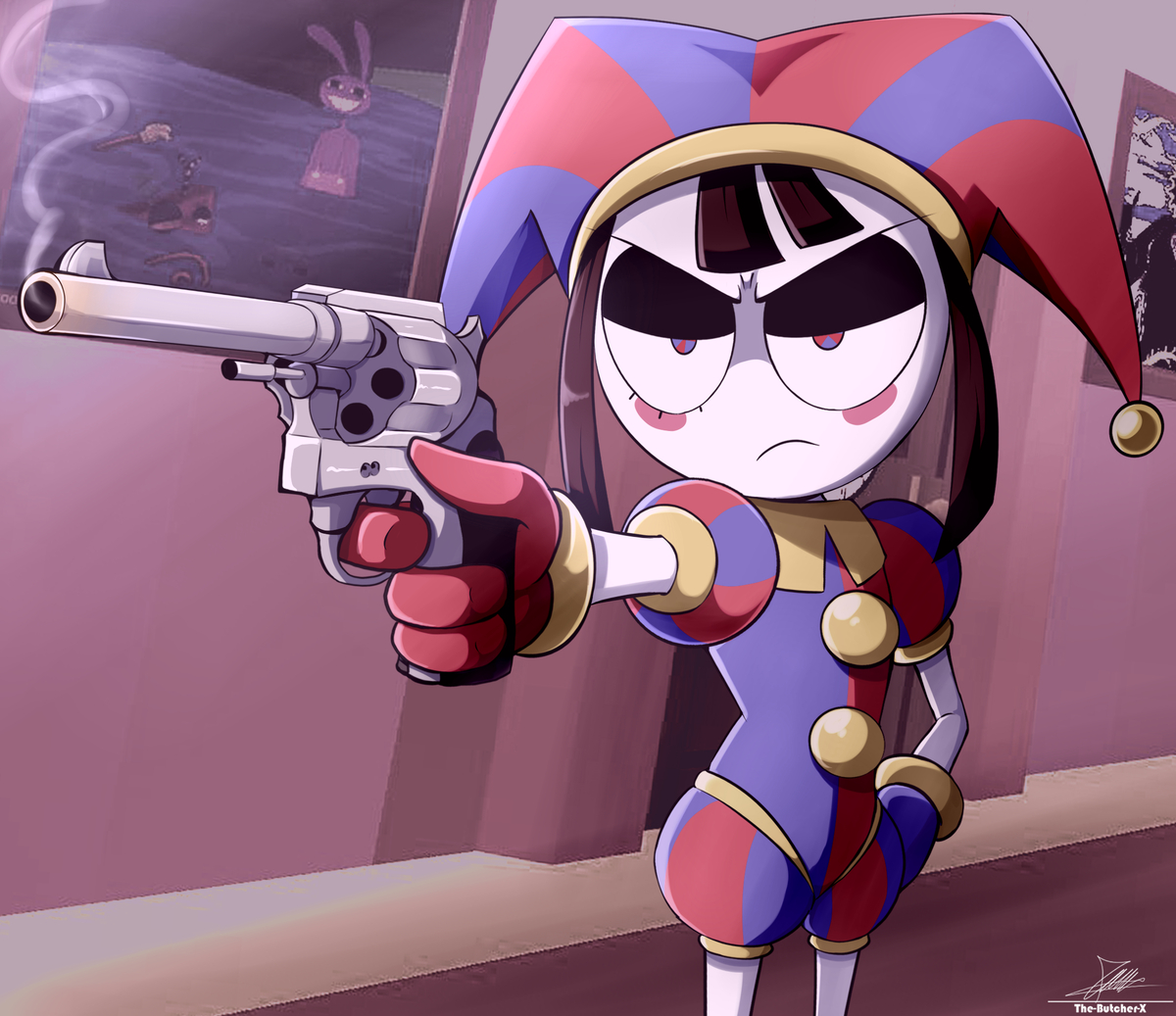 This is a pixiv picture whose title is .:Headshot:. (TADC).