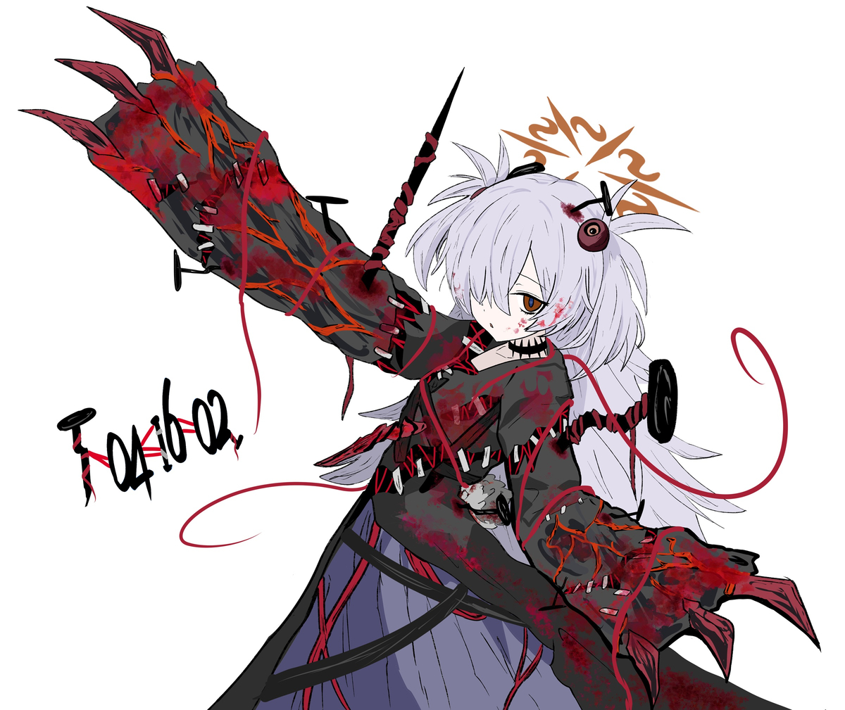 This is a pixiv picture whose title is 板垣カノエ×呪いの釘.