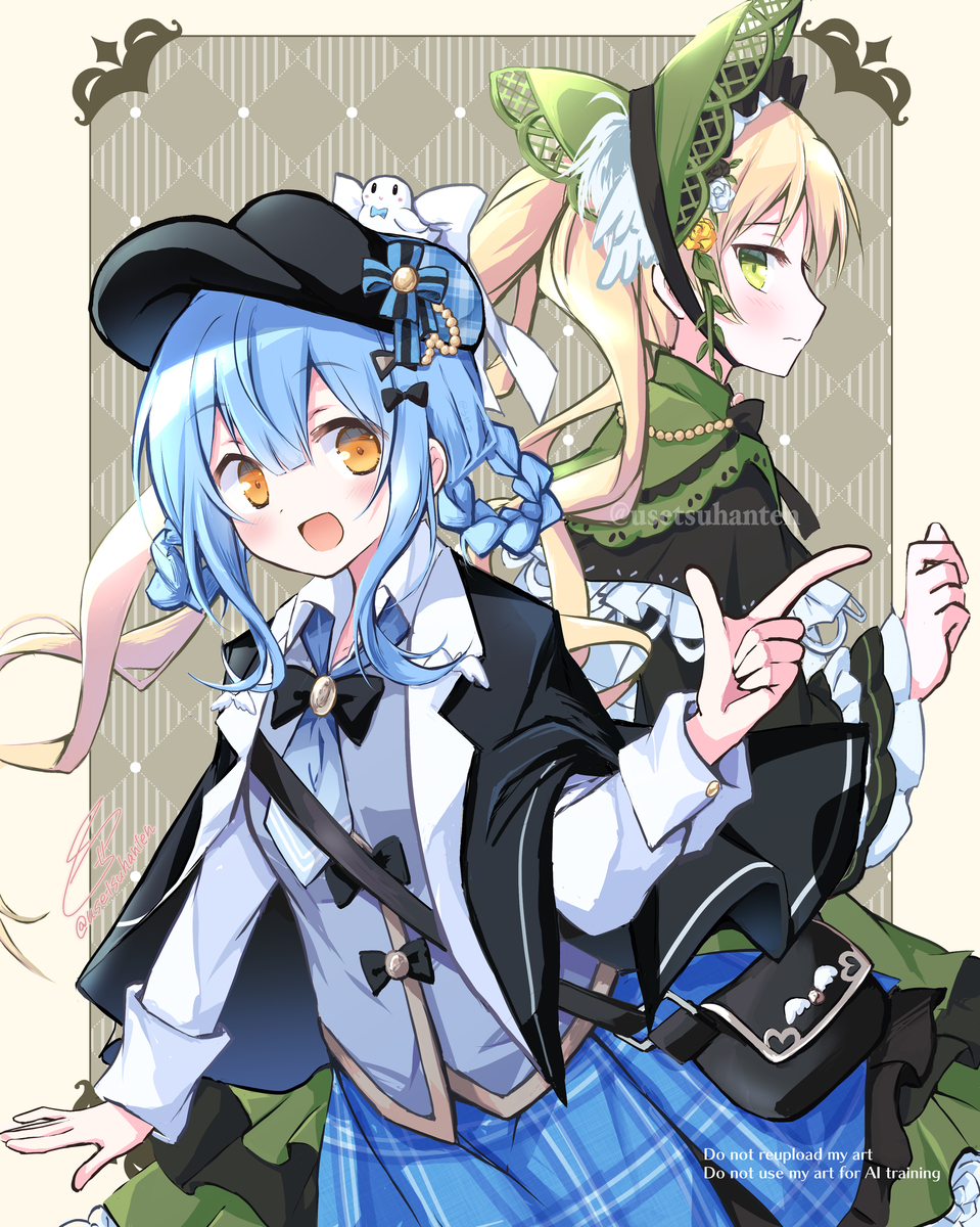 This is a pixiv picture whose title is シェリーちゃんとハンナちゃん.