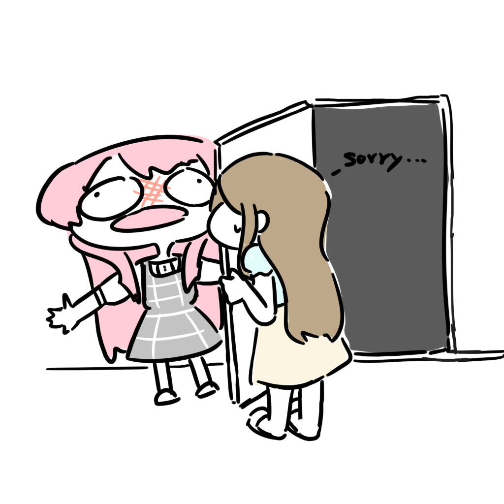 This is a pixiv picture whose title is 小心門後.