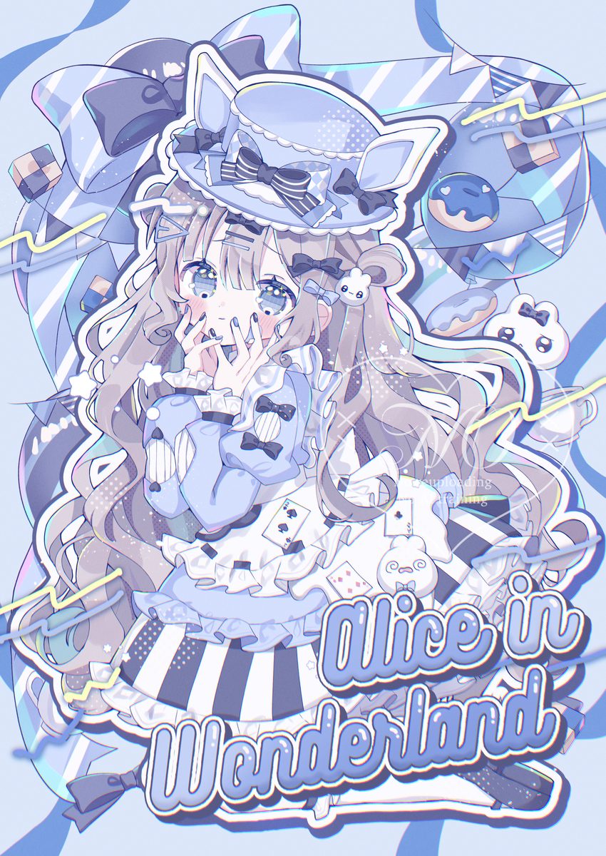 This is a pixiv picture whose title is ✧︎* 🐰ᴀʟɪᴄᴇ ɪɴ ᴡᴏɴᴅᴇʀʟᴀɴᴅ!!🃏ˎˊ˗.