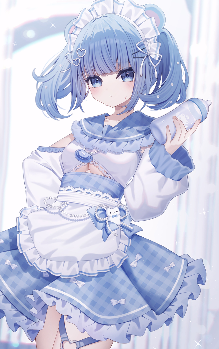 This is a pixiv picture whose title is メイドなママに甘えたい🍼.