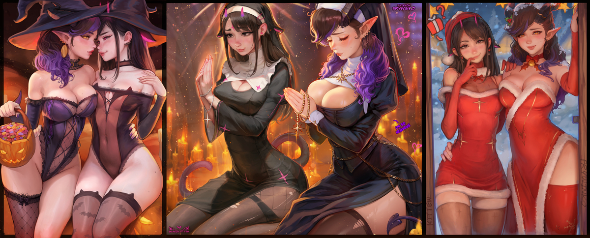 This is a pixiv picture whose title is Prywinko & Kittew ALL collabs.