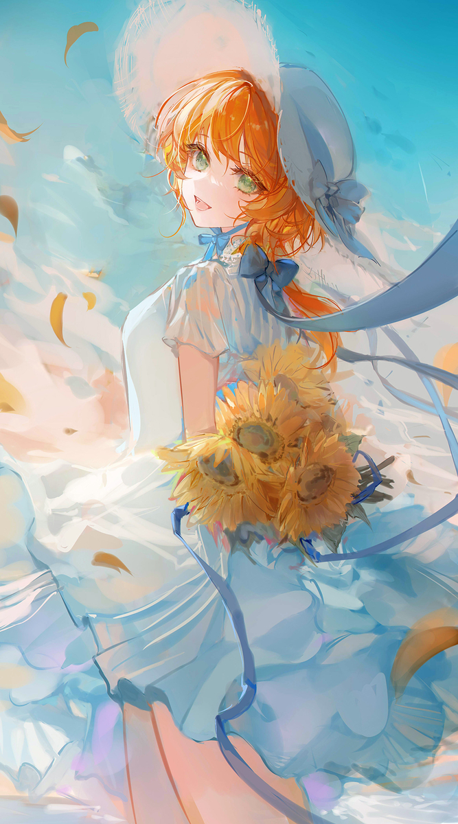 This is a pixiv picture whose title is 風に乗せて.
