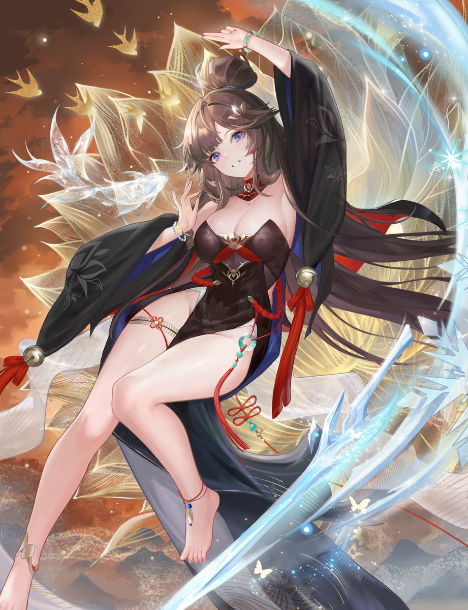 This is a pixiv picture whose title is 百分之一系列古风女.