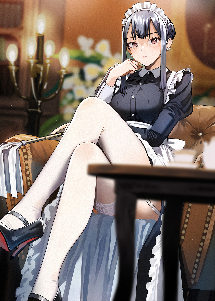 This is a pixiv picture whose title is 無愛想なメイドさん.