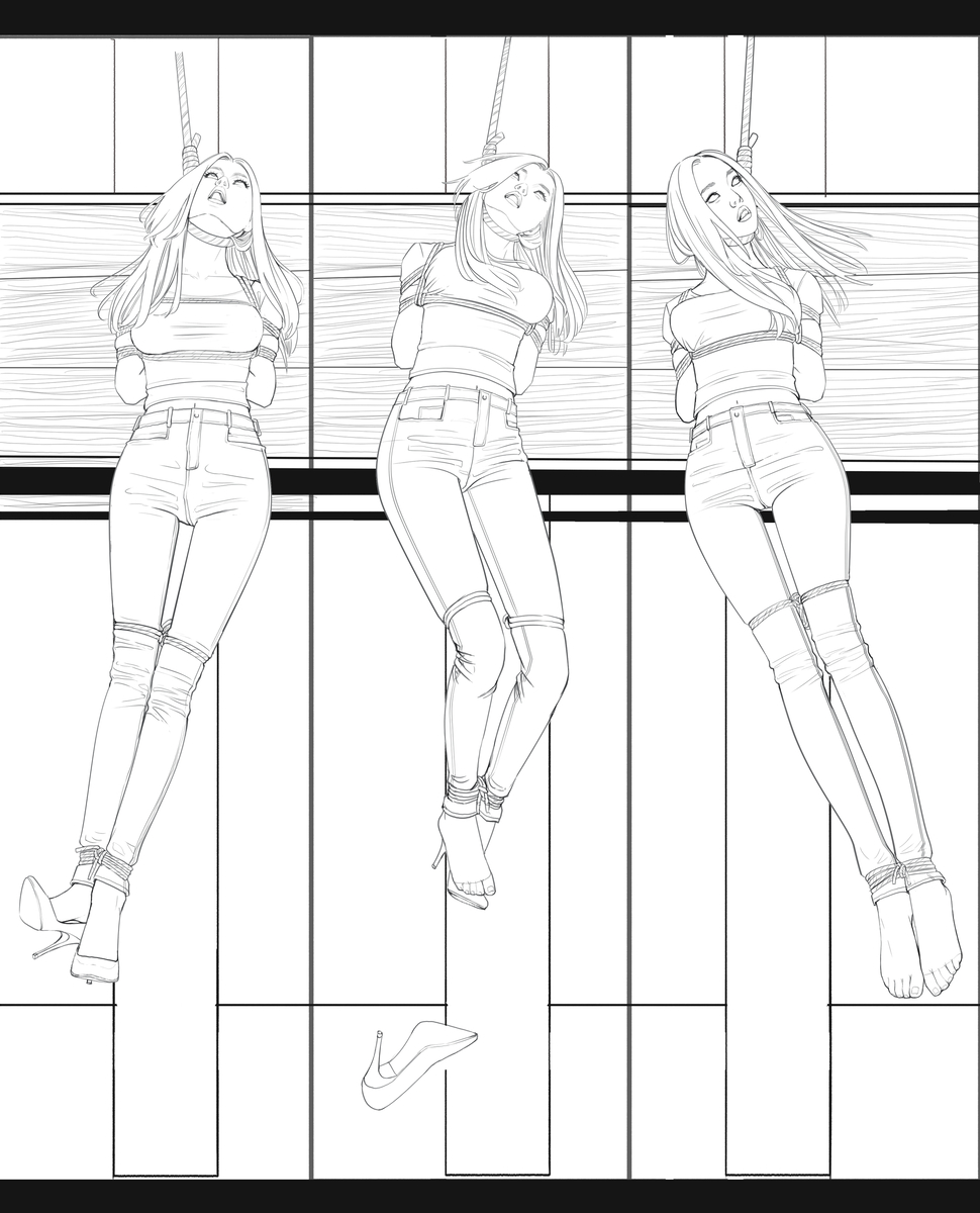 This is a pixiv picture whose title is 苦刑道线稿.