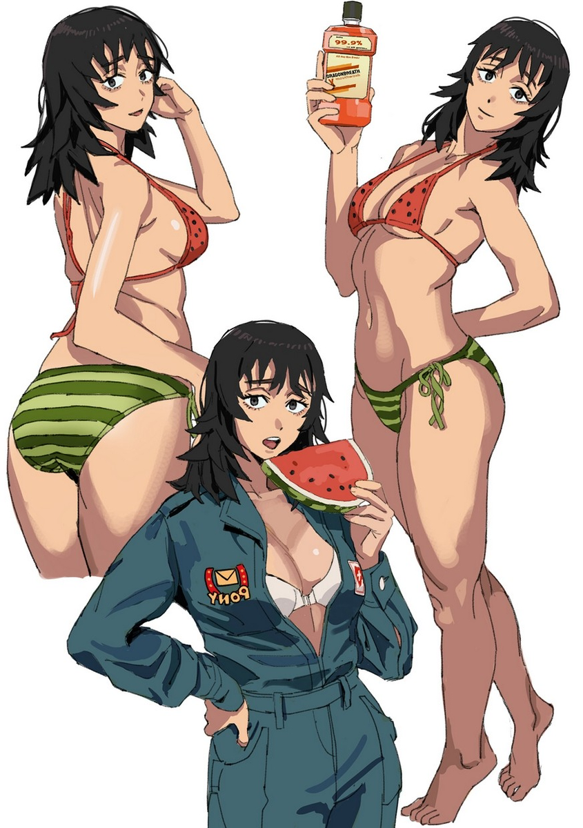This is a pixiv picture whose title is watermelon-flavored mouthwashing.