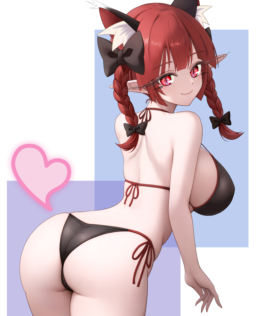 This is a pixiv picture whose title is 水着おしりんりん❤.
