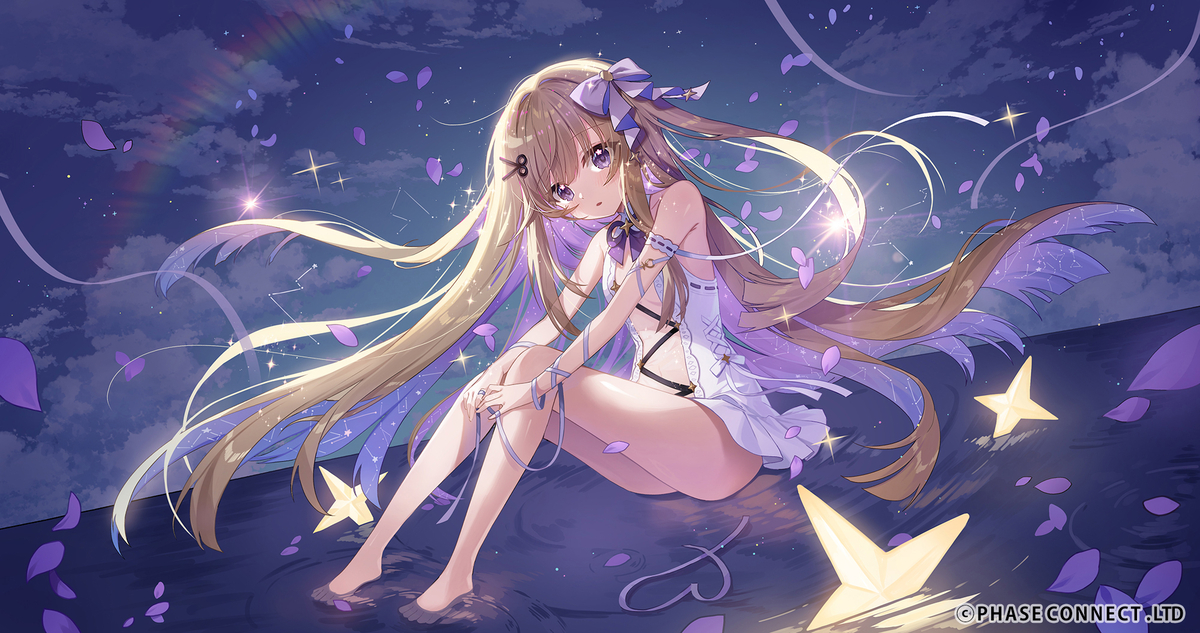 This is a pixiv picture whose title is 【お仕事】VTuber 「Amanogawa Shiina 」.