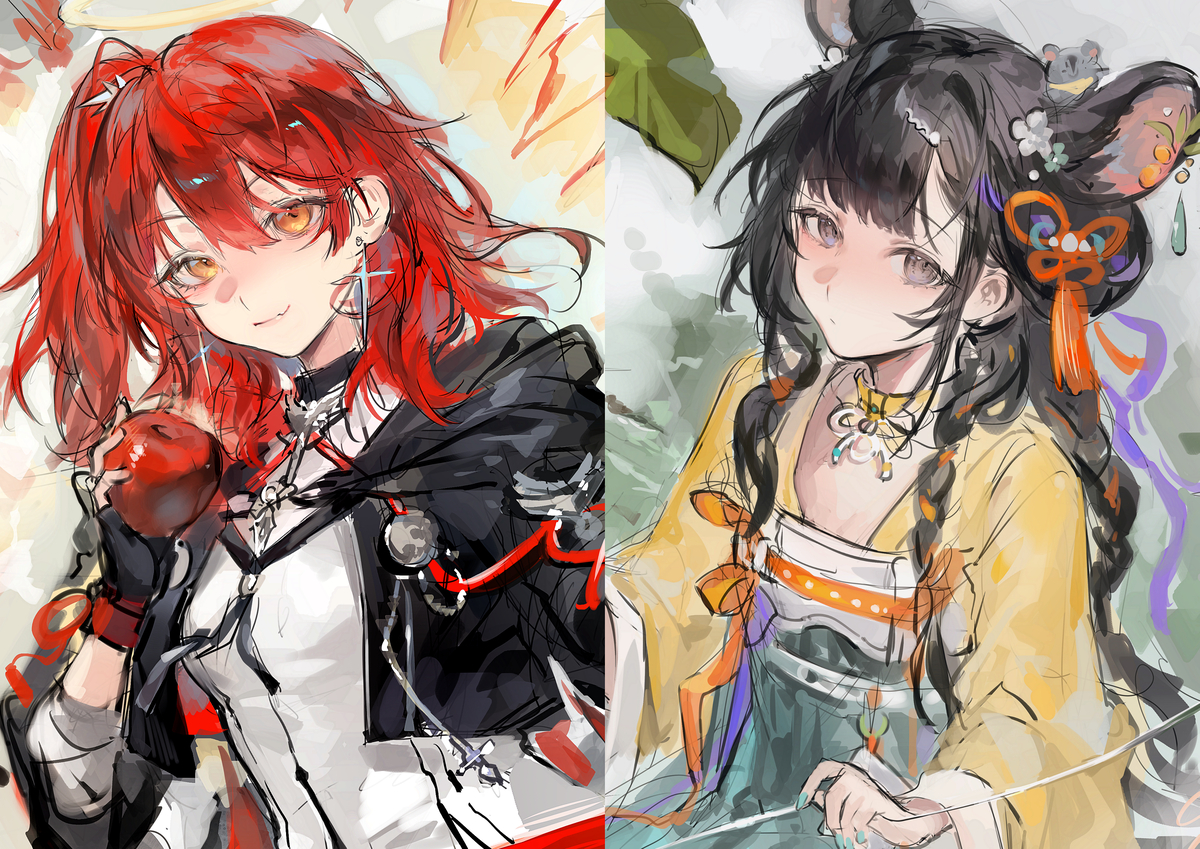 This is a pixiv picture whose title is 新约能天使&露托.