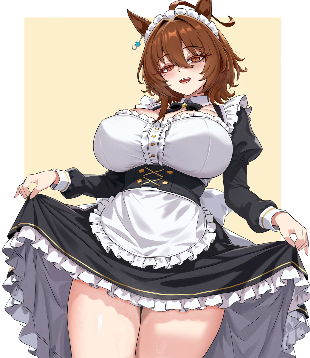 This is a pixiv picture whose title is アグネスタキオン -メイド   🐎.