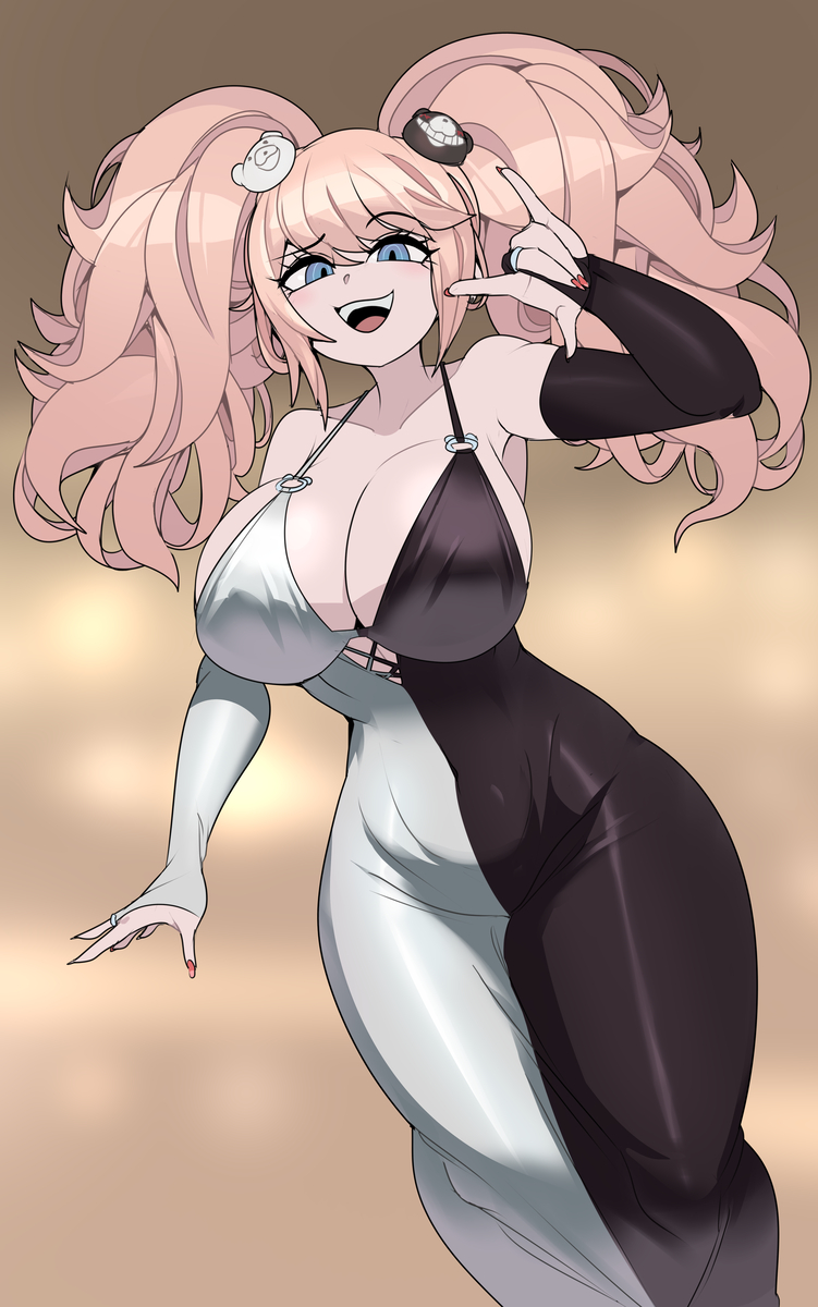 This is a pixiv picture whose title is Junko Enoshima evening gown.